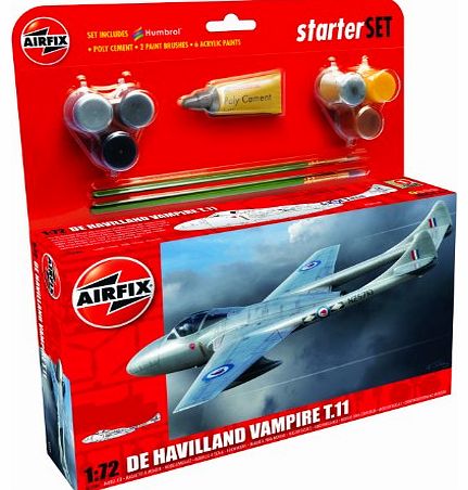 1:72 De Havilland Vampire T11 Starter Aircraft Model Set (Medium)