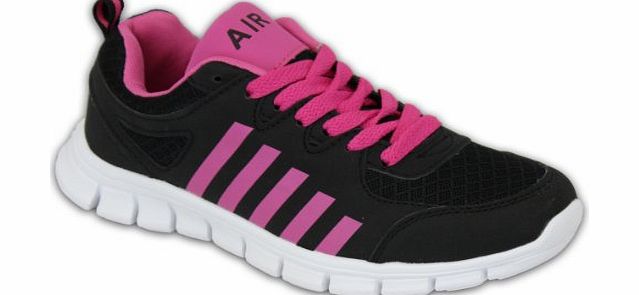 Airtech Ladies Trainers REVENG Black/Pink UK 5