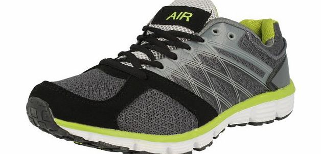 Airtech Mens Airtech Trainers Orbit - Dark Grey/Neon Green - Size 9