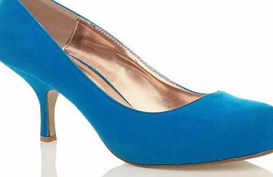 Ajvani WOMENS LADIES LOW MID HEEL PUMPS CONCEALED PLATFORM WORK COURT SHOES SIZE 6 39