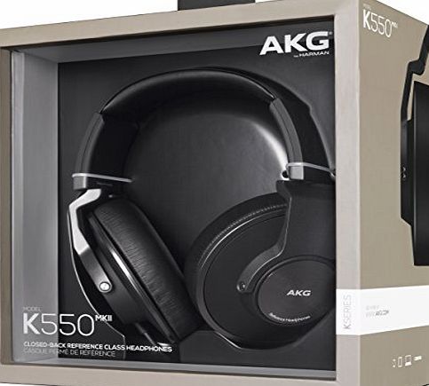 AKG K550 MKII Premium Foldable Closed Back Over-Ear Headphones - Black