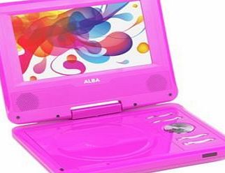 Alba 7 Inch TFT LCD Pink Portable Widescreen DVD Player with Remote