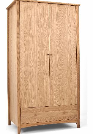 Oak Double Wardrobe with Drawer