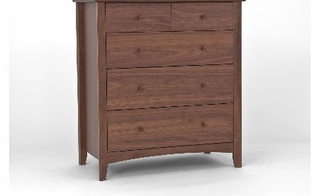 Walnut 2+3 Drawer Chest