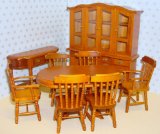 Alberon Dolls House Diningroom Teak Style