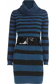 Stripy turtleneck dress