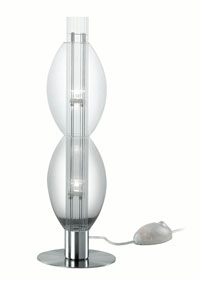 ALMA Light Clear Contemporary Table Lamp In A Nickel-matt