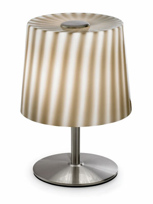 ALMA Light Lines Nickel Matt Table Light With A Blown Glass Decorative Shade