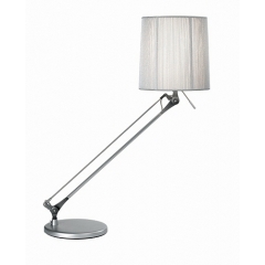 ALMA Light Tech Silver Metal Table Light Silk Thread Shade