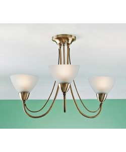 Alto 3 Light Antique Brass Ceiling Fitting