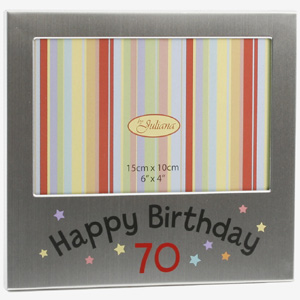 Aluminium Happy 70th Birthday Photo Frame