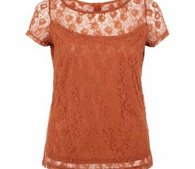 Amalie and Amber Rust Lace T-Shirt 3460630