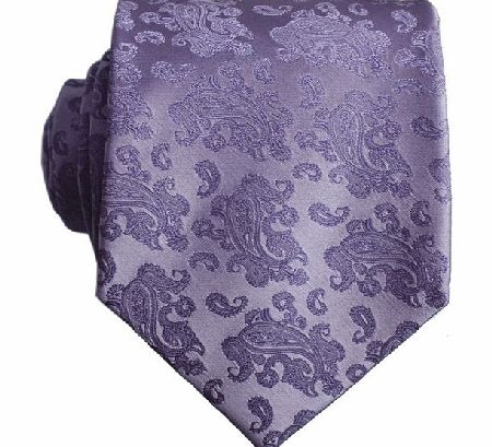 Lt Lilac Satin Paisley Silk Tie by