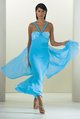 long satin and chiffon dress