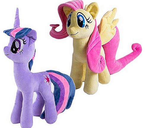 Stuffed Animal Figures Doll Plush Soft Toy 16`` Fluttershy & 16`` Twilight Sparkle ,2 Pack