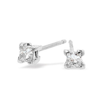 White Gold Diamond Stud Earrings (099)