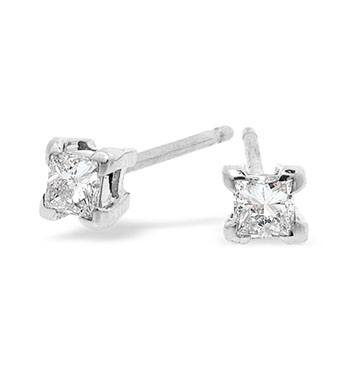 White Gold Diamond Stud Earrings (101)