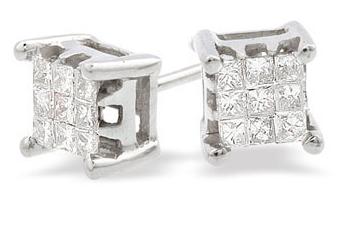 White Gold Diamond Stud Earrings (125)