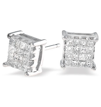 White Gold Diamond Stud Earrings (149)