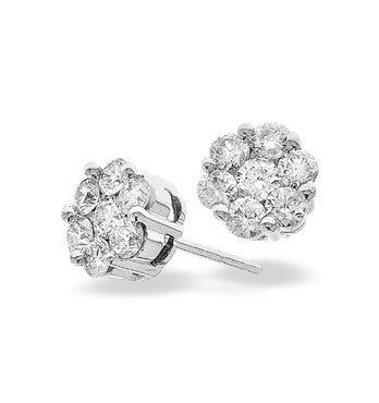 White Gold Diamond Stud Earrings (153)