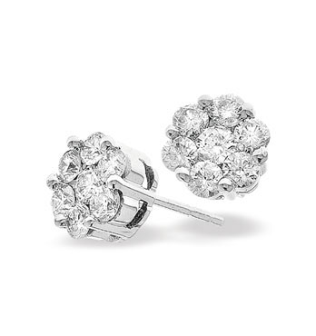 White Gold Diamond Stud Earrings (155)