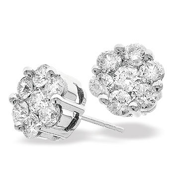 White Gold Diamond Stud Earrings (159)