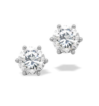 White Gold Diamond Studs (049)