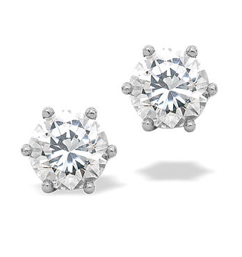 White Gold Diamond Studs (085)