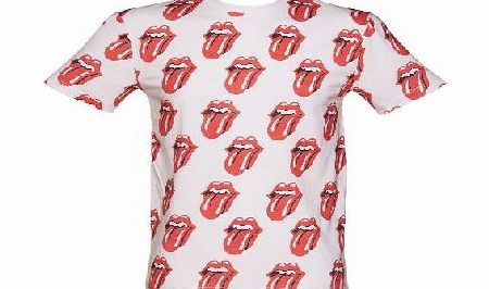 Mens Premium White Rolling Stones All Over