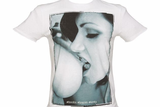 Mens White Bite Me Fashion T-Shirt from