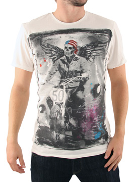 White Winged Biker T-Shirt