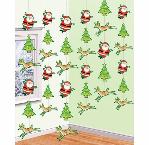 Amscan Santa and Reindeer Hanging String Decoration