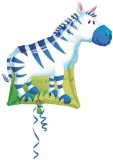 Zebra balloon - Flat foil supershape Zebra Balloon - great jungle party