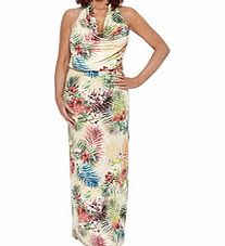 Liberty palm leaf print maxi dress