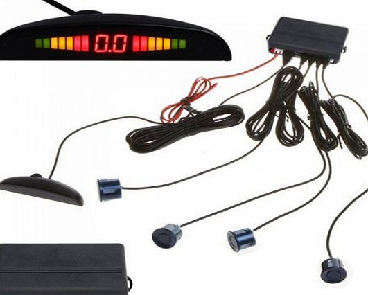 Andoer Car LED Parking Reverse Backup Radar System with Backlight Display   4 Sensors (White/Blue/Grey/Red/Silver/Black Optional) (Grey)