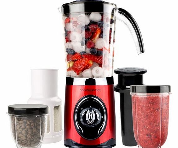 Red 4 in 1 Multifunctional 1 Litre Smoothie Maker, 1.5 litre Blender, Grinder And Juicer