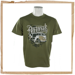 Beaver Crew Printed Tee Loden Green