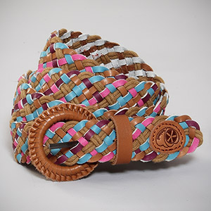 Animal Ladies Cave Leather mix belt - Multi Colour