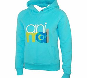 Ladies Animal Roscoe Logo Hoody. Bluebird