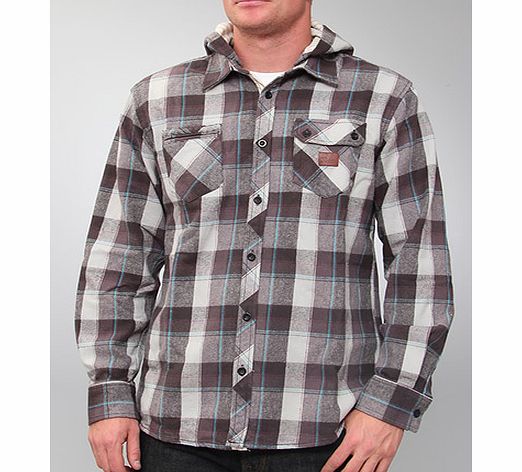 Linwick Hooded flannel shirt - Black