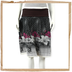 Animal Lotus Skirt Black