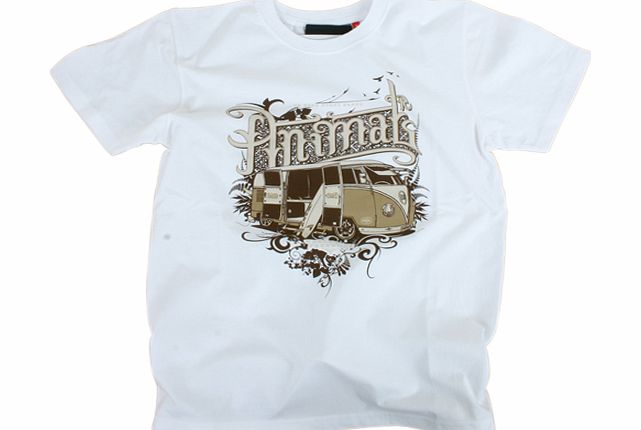 Mens Animal Beaver Tee White