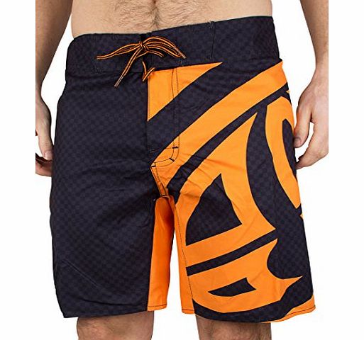 Animal Mens Fixed Waist Logo Graphic Swimshorts, Black, 32W