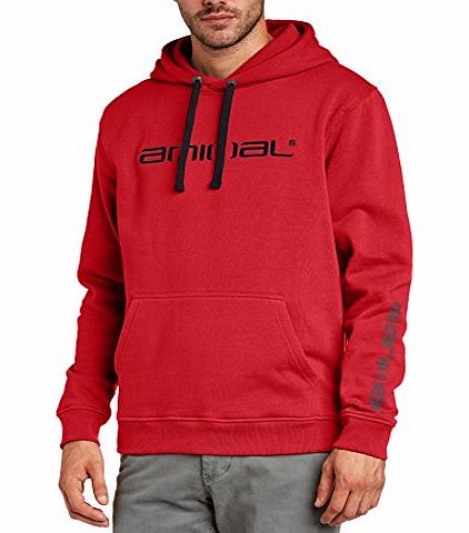 Animal Mens Lunas Hooded Long Sleeve Hoodie, Rio Red, Medium