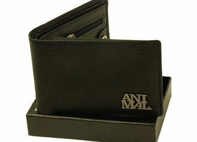 Mens Animal Alaska Leather Wallet. Black