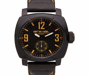 Mens Animal Jet Stream Watch. Black Orange