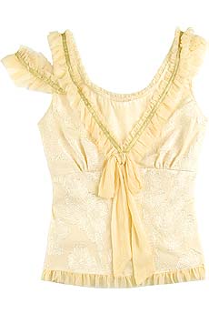 Cotton blend brocade sleeveless top