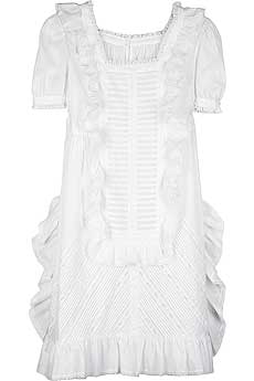 Cotton voile ruffle dress