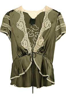 Anna Sui Single Tie Silk Top