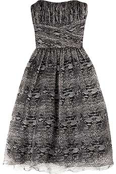 Strapless python print dress